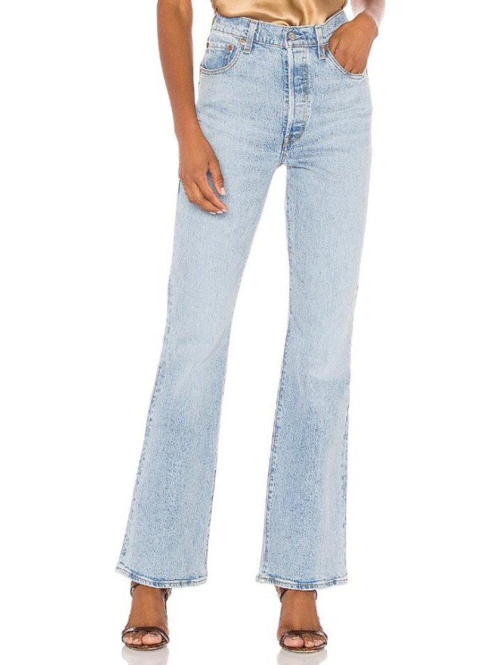 LEVI'S Women's Ribcage Flare Jeans Size 26 In Light Wash